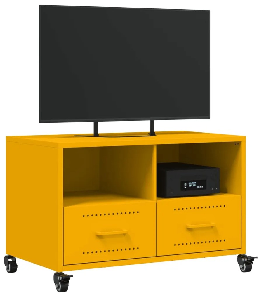 vidaXL Έπιπλο Τηλεόρασης Μουσταρδί Κίτρινο 68x39x43,5 εκ. από Ατσάλι