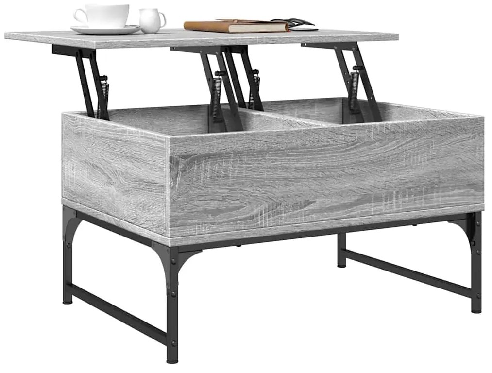vidaXL Τραπεζάκι Σαλονιού Γκρι Sonoma 70x50x40 εκ. Επεξ. Ξύλο/Μέταλλο