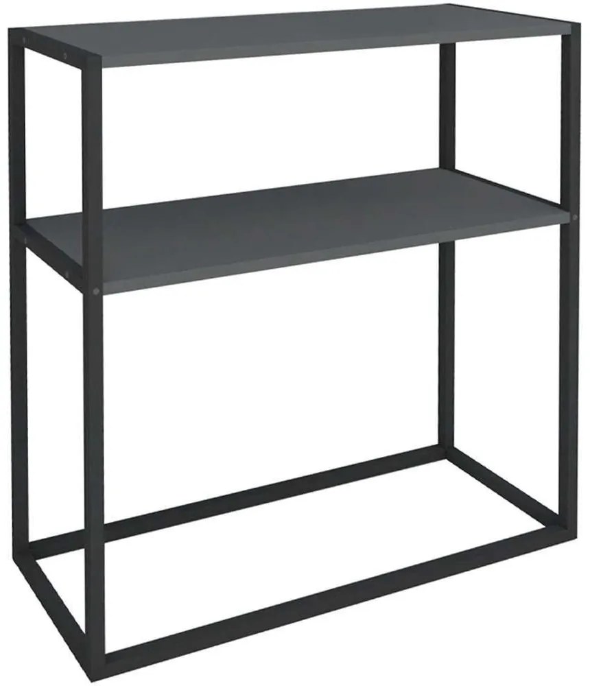 Κονσόλα Castel 0212576 90x33,5x90cm Black-Anthracite Μελαμίνη,Μέταλλο