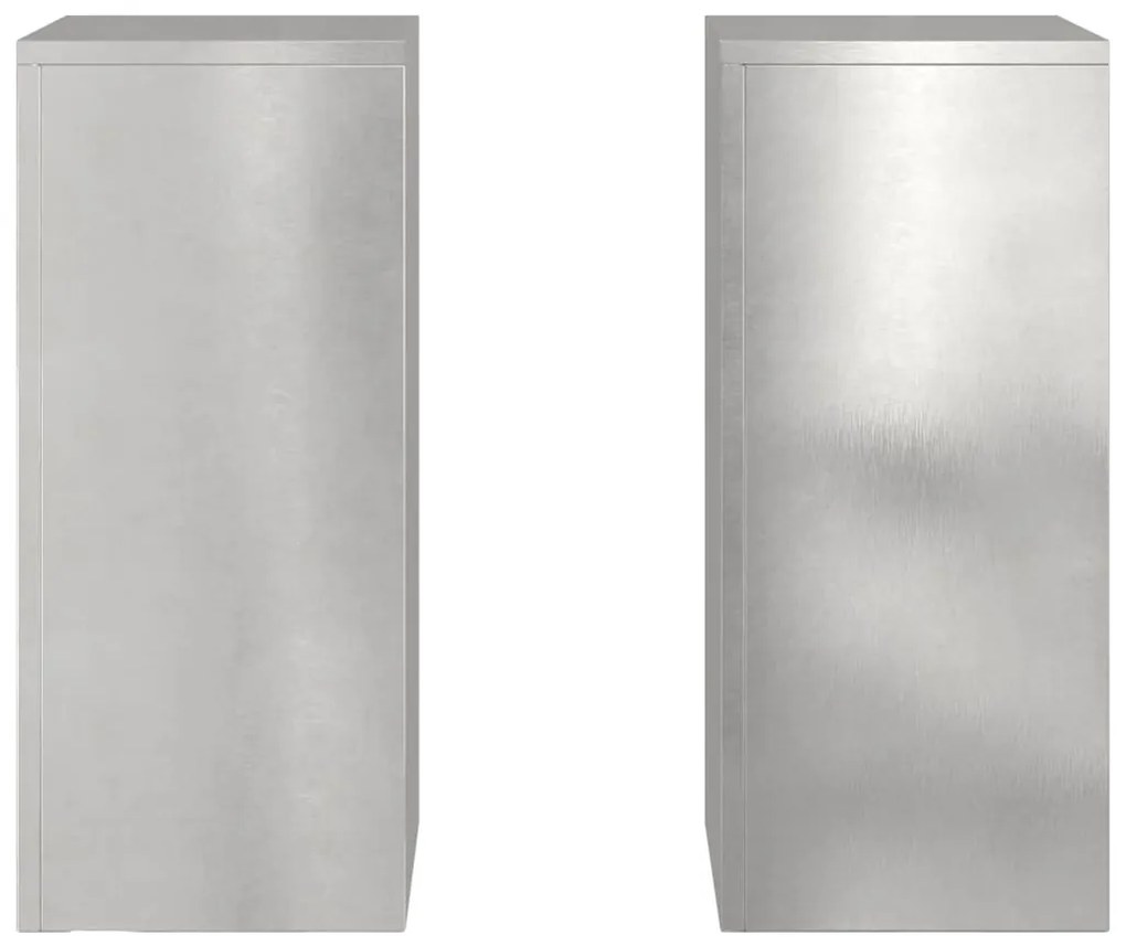 vidaXL Στήριξη φυτών 2 pcs Ασημί 24 x 24 x 55 εκ. Ανοξείδωτο ατσάλι