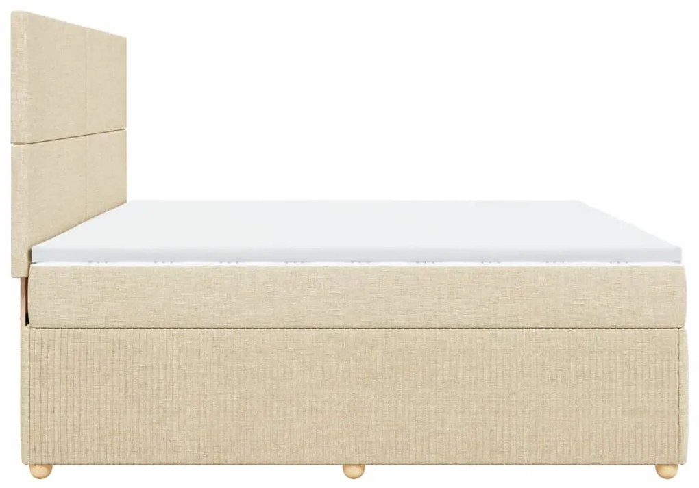 ΚΡΕΒΑΤΙ BOXSPRING ΜΕ ΣΤΡΩΜΑ ΚΡΕΜ 200X200 ΕΚ. ΥΦΑΣΜΑΤΙΝΟ 3292161