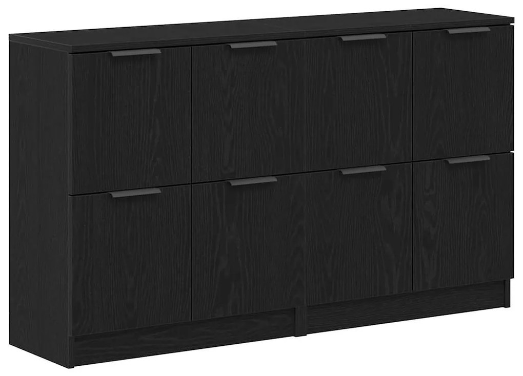 vidaXL Πλαϊνό γραφείο Μαύρη Οξυά 180 x 30 x 70 εκ Επεξεργασμένο ξύλο