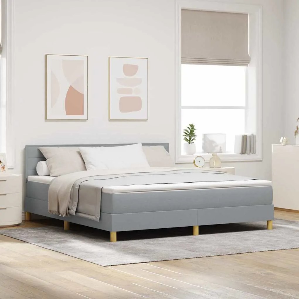vidaXL Κρεβάτι με Σπαστή Βάση και Στρώμα Γκρι 180x200 εκ. Ύφασμα