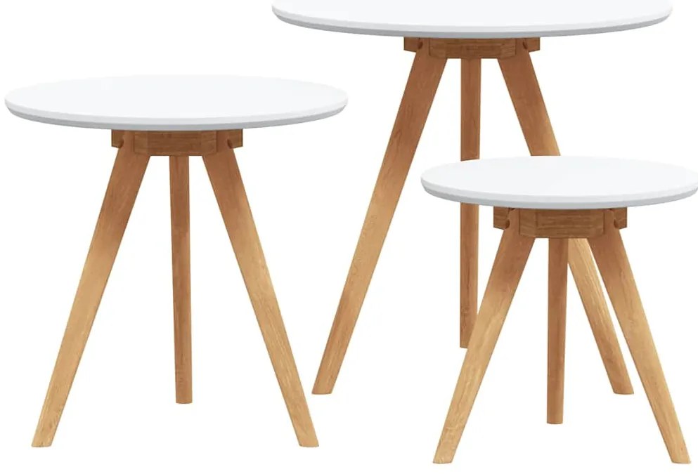 vidaXL Τραπεζάκι σαλονιού 3 pcs Καφέ Στερεό ξύλο καρυδιάς