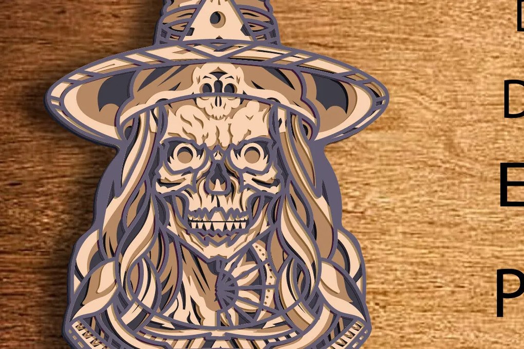 Σετ των 2 Intra απο ξύλο plywood 3mm-4mm πάχος – Witch Multilayer/ Witch Mandala Cut Δίασταση  20x20 cm INTRAFABR-83032535