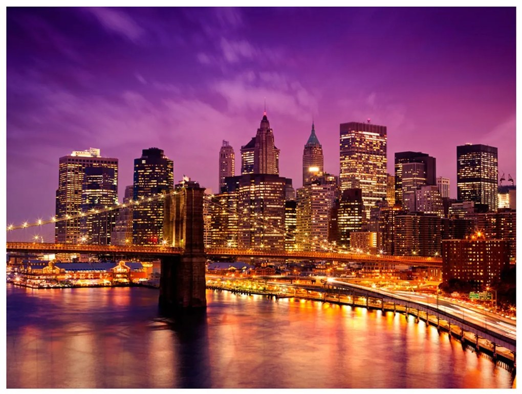 Φωτοταπετσαρία - Manhattan and Brooklyn Bridge by night 300x231