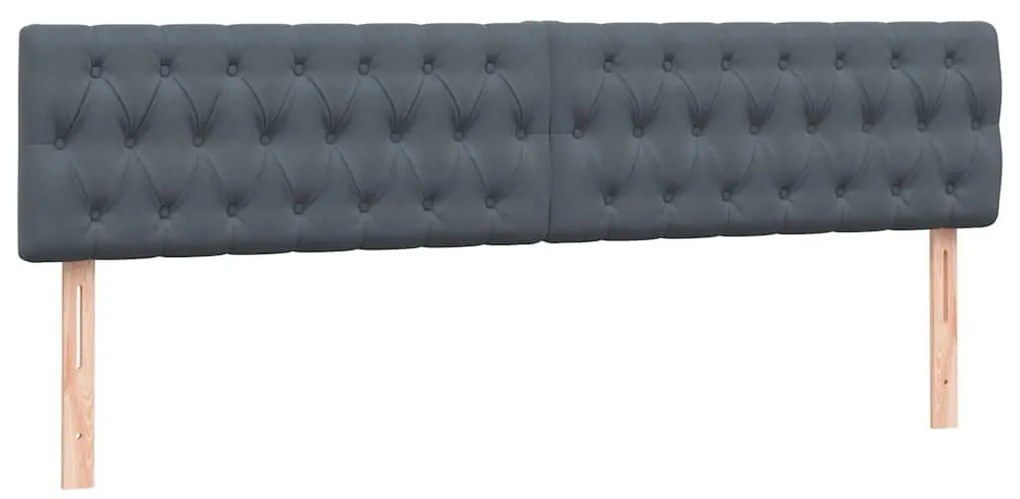 Box Spring Κρεβάτι με στρώματα Σκούρο γκρι 200x220 cm Βελούδινο - Γκρι