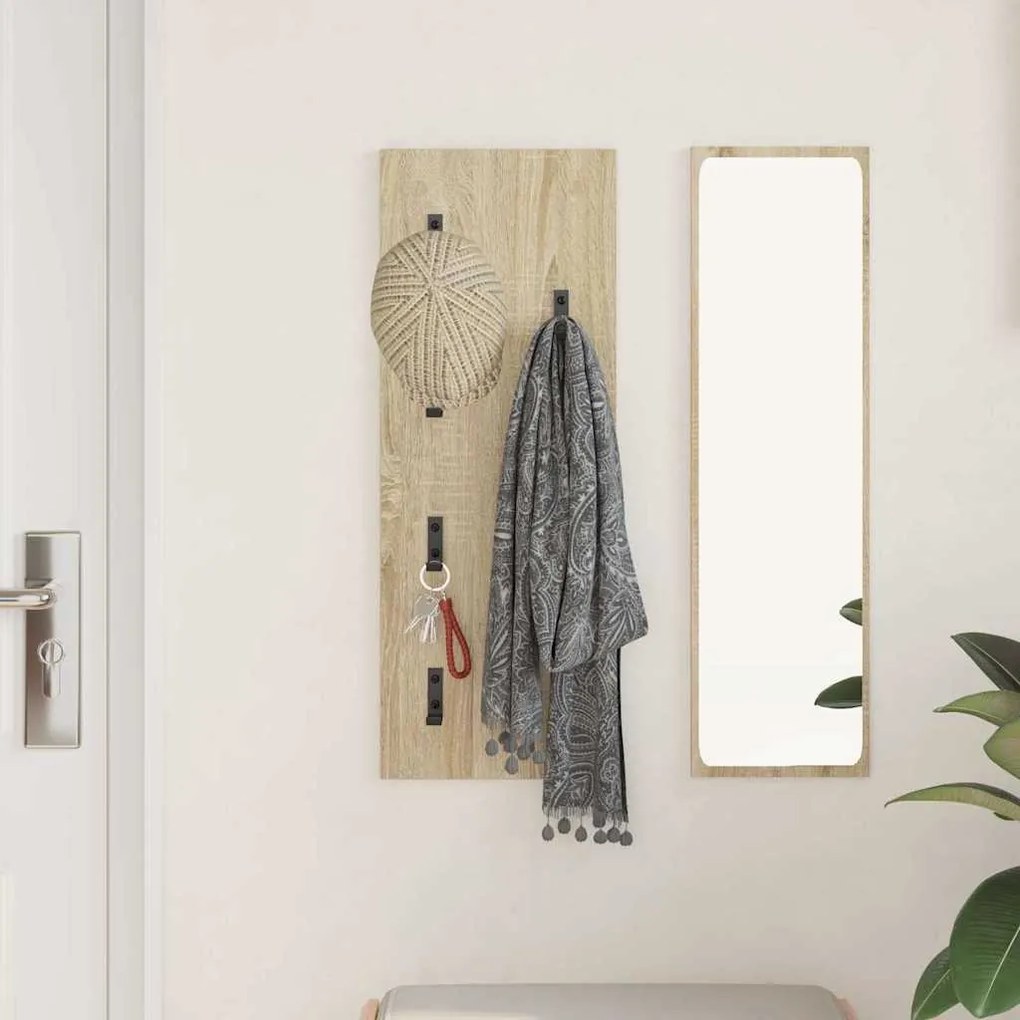 vidaXL Τοίχου Κρεμάστρα Επιτοίχιο Δρύς Sonoma 30 x 1,5 x 80 εκ.