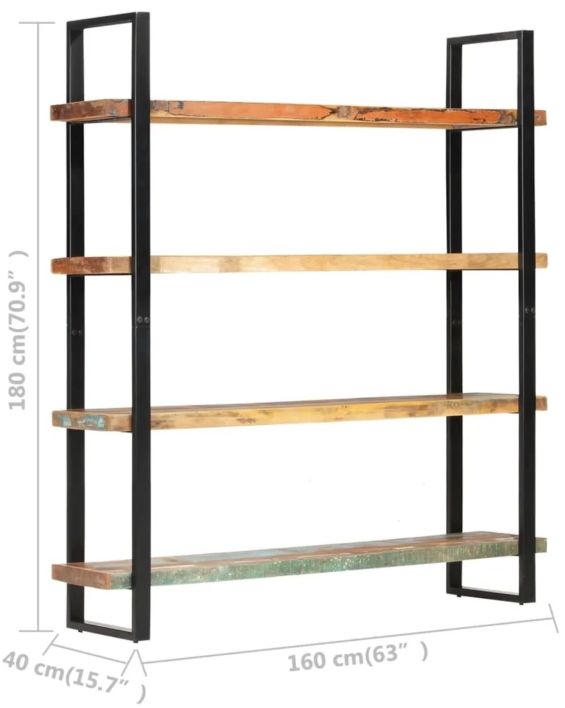 vidaXL Βιβλιοθήκη με 4 Επίπεδα 160x40x180 εκ. Μασίφ Ανακυκλωμένο Ξύλο