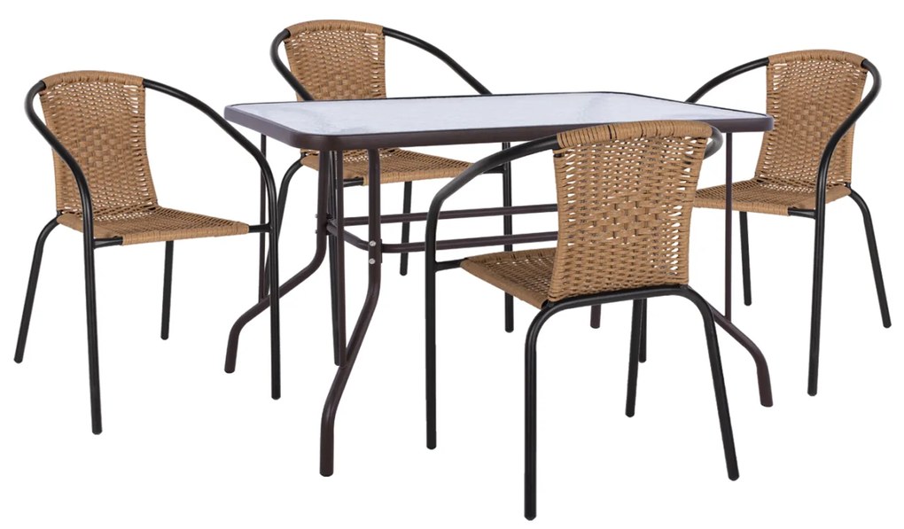 ΣΕΤ ΤΡΑΠΕΖΑΡΙΑΣ ΕΞΩΤ. ΧΩΡΟΥ 5ΤΜΧ ΚΑΦΕ ΤΡΑΠΕΖΙ & ΜΕΤΑΛΛΙΚΕΣ ΠΟΛΥΘΡΟΝΕΣ RATTAN FB911844 9996473