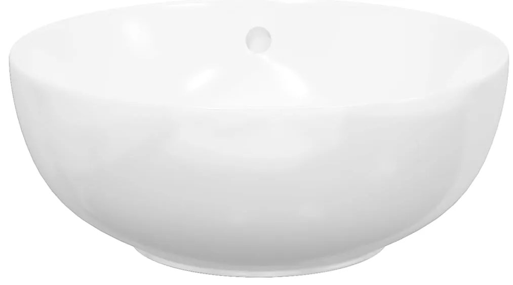 vidaXL Νιπτήρας Στρογγυλός Λευκός 44 x 17 εκ. Κεραμικός