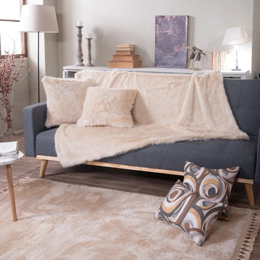 Ριχτάρι Γούνινο Pelt 36 Beige Teoran Πολυθρόνα Acrylic