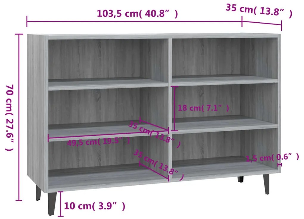 ΡΑΦΙΕΡΑ ΓΚΡΙ SONOMA 103,5 X 35 X 70 ΕΚ. ΑΠΟ ΜΟΡΙΟΣΑΝΙΔΑ 813186