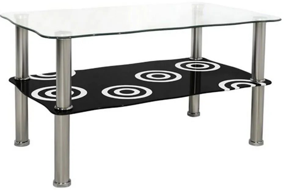 Τραπεζάκι Σαλονιού Grabes HM0087 75Χ45Χ41 Black - Chrome Metal, Glass