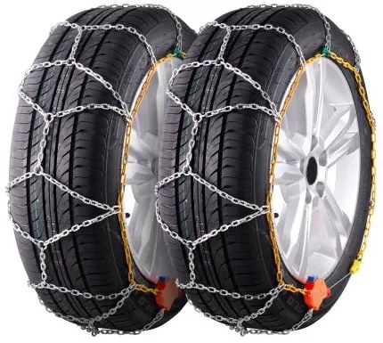 VEVOR Snow Chains Manganese Alloy Steel Traction Tire Chains Silver-Set of 2