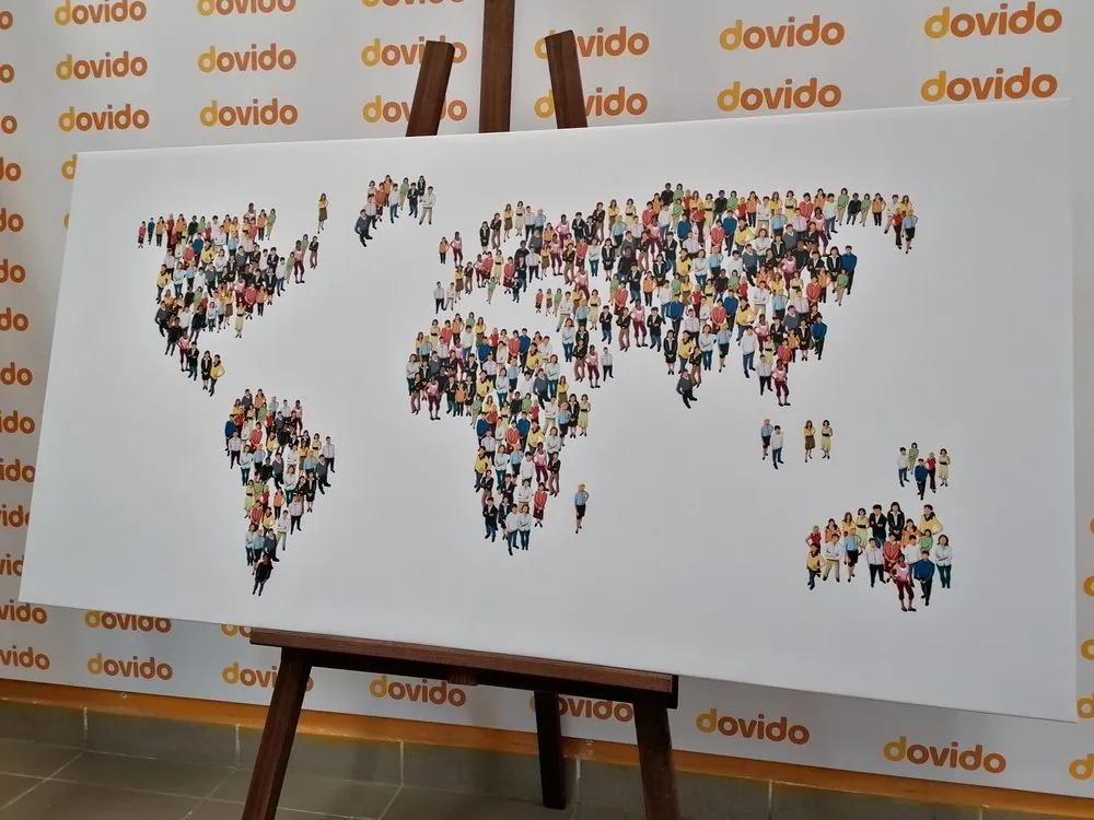 Εικόνα στον παγκόσμιο χάρτη φελλού που αποτελείται από ανθρώπους - 120x60  place