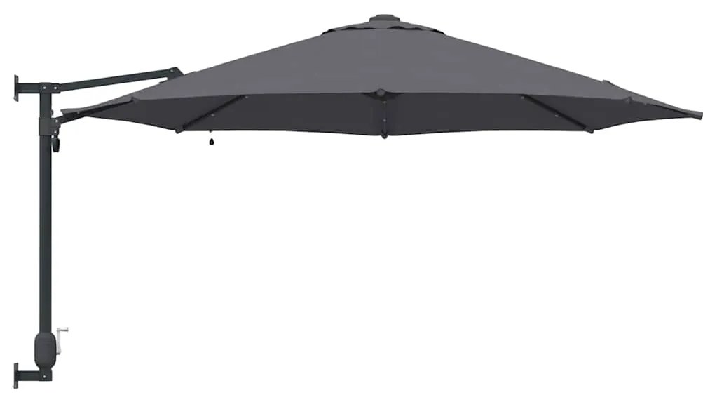 vidaXL Ομπρέλα Κήπου με φώτα λωρίδας LED Ανθρακί 248 x 248 x 148 εκ.