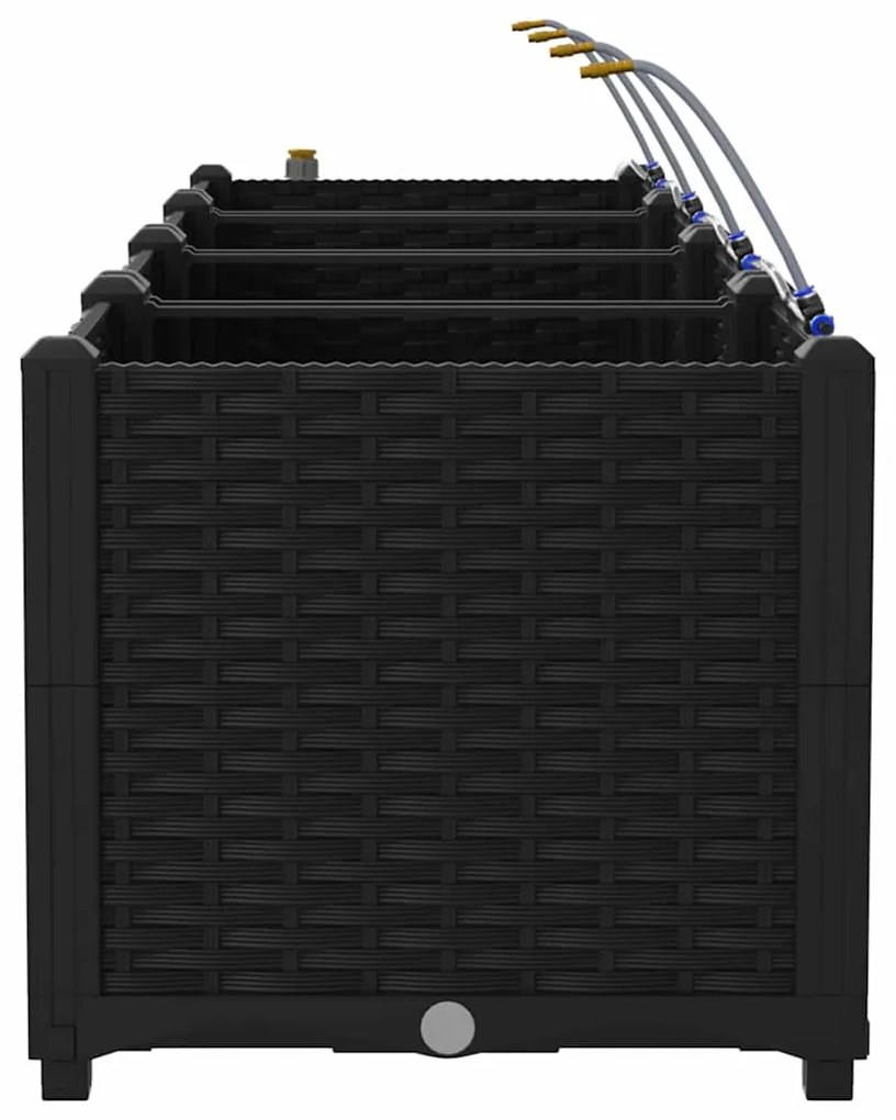 vidaXL Ζαρντινιέρες κήπου Μαύρο 160 x 40 x 37.5 cm Ατσάλι