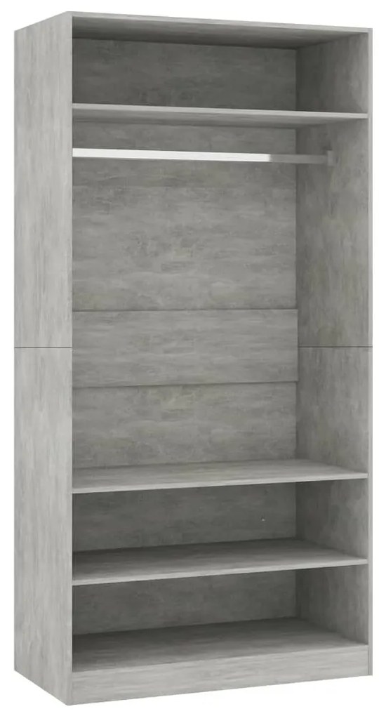 vidaXL Ντουλάπα Γκρι του Σκυροδέματος 100 x 50 x 200 εκ. Μοριοσανίδα