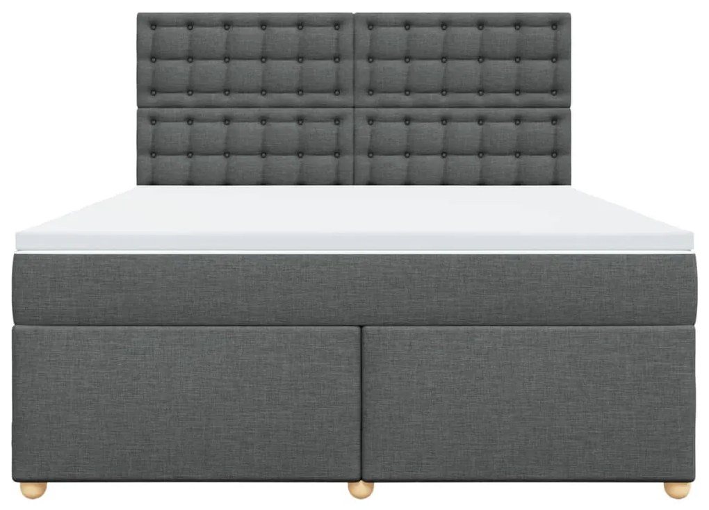 ΚΡΕΒΑΤΙ BOXSPRING ΜΕ ΣΤΡΩΜΑ ΣΚΟΥΡΟ ΓΚΡΙ 180X200 ΕΚ ΥΦΑΣΜΑΤΙΝ 3293674