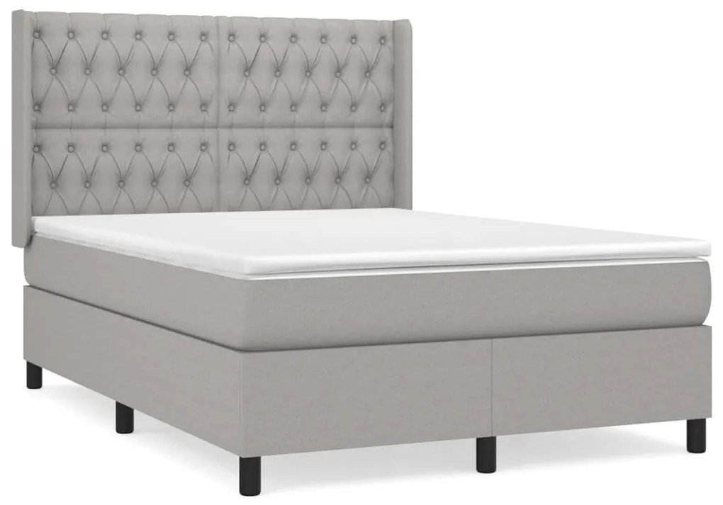 ΚΡΕΒΑΤΙ BOXSPRING ΜΕ ΣΤΡΩΜΑ ΑΝΟΙΧΤΟ ΓΚΡΙ 140X200 ΕΚ. ΥΦΑΣΜΑΤΙΝΟ 3131673