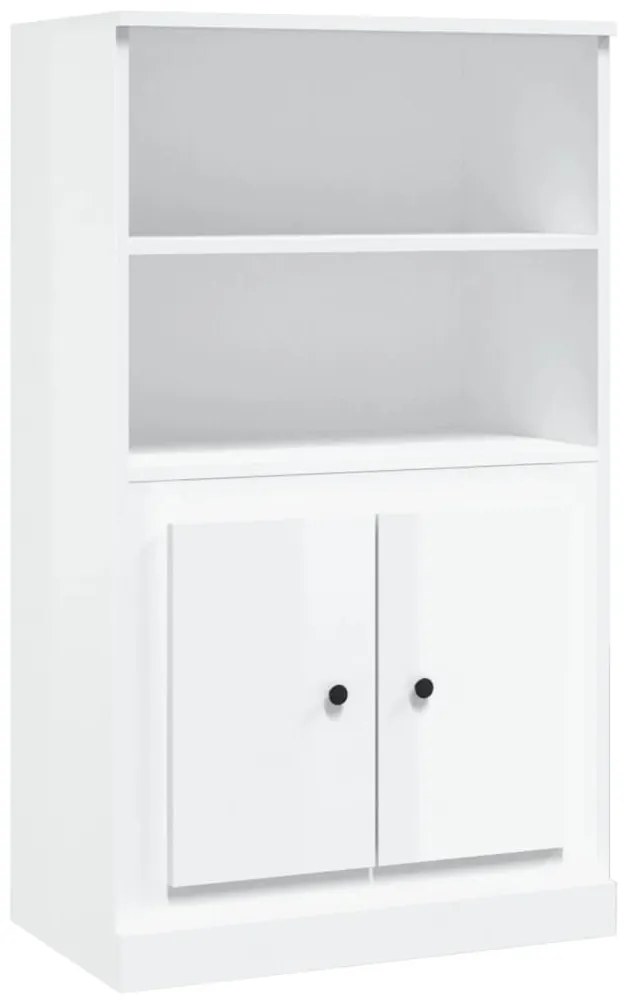 vidaXL Ντουλάπι Γυαλ. Λευκό 60x35,5x103,5 εκ. από Επεξεργασμένο Ξύλο
