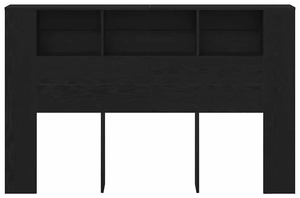 vidaXL Κρεβάτι με Κεφαλάρι Μαύρη δρυς 160 x 19 x 104.5 εκ.