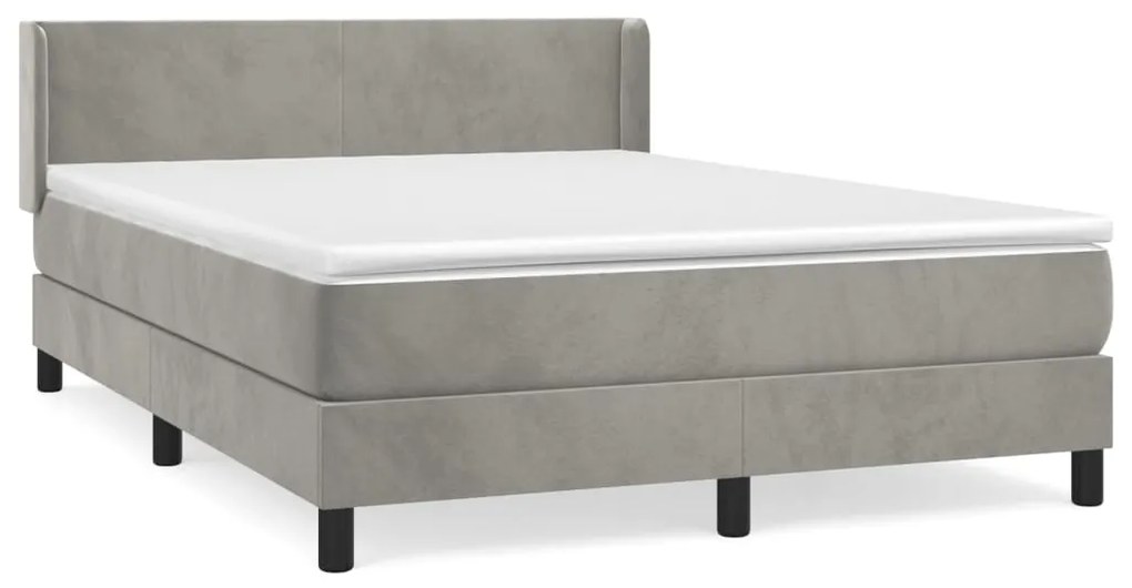 ΚΡΕΒΑΤΙ BOXSPRING ΜΕ ΣΤΡΩΜΑ ΑΝΟΙΧΤΟ ΓΚΡΙ 140X190 ΕΚ. ΒΕΛΟΥΔΙΝΟ 3130835