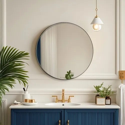 VEVOR Round Wall Mounted Mirror 30 in Mirror with Aluminium Alloy Frame