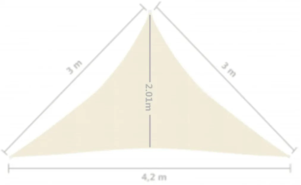 Πανί Σκίασης Κρεμ 3 x 3 x 4,2 μ. από HDPE 160 γρ/μ² - Κρεμ