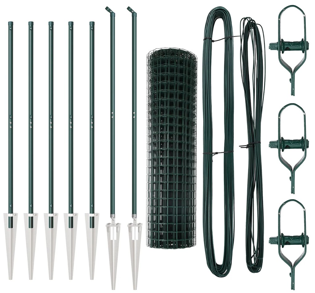 vidaXL Euro Fence με 7 Στηρίγματα 1.2x10 μ Γαλβανισμένο Χάλυβα Πράσινο