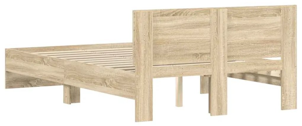 vidaXL Πλαίσιο Κρεβατιού με Κεφαλάρι Sonoma Δρυς 135x190 εκ.