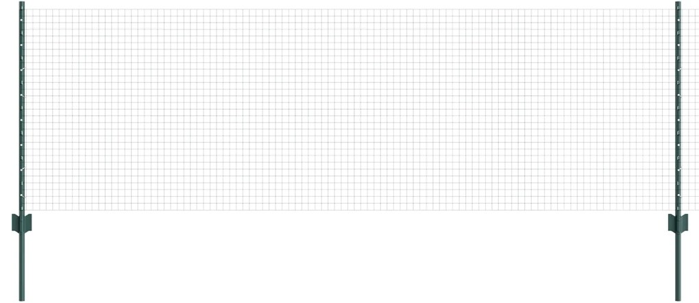 vidaXL Φράκτης Συρματόπλεγμα  με 11 U Posts Πράσινο 0.8x25 μ Ατσάλι