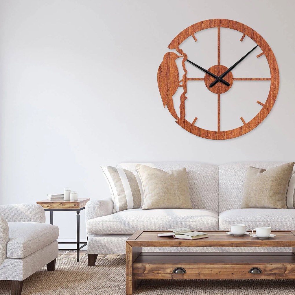 Ρολόι τοίχου  εσωτερικού χώρου ξύλινο clock4 - Clock4-Μαόνι, 1mx1m