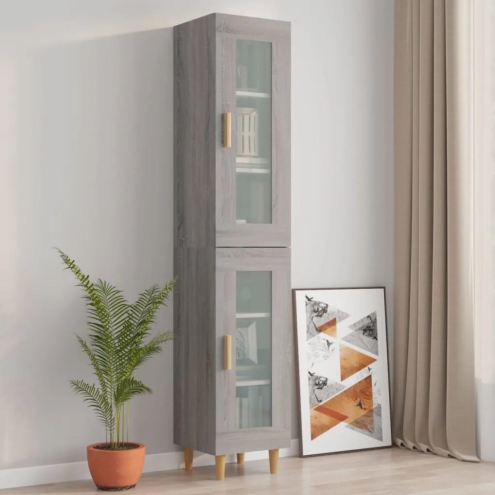 vidaXL Ντουλάπι Τοίχου Κρεμαστό Γκρι sonoma 34,5x34x90 εκ.