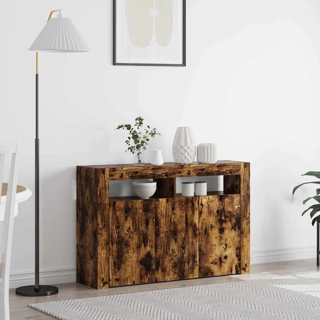 vidaXL Πλαϊνό γραφείο Καπνιστή δρυς 116 x 30 x 75 εκ.