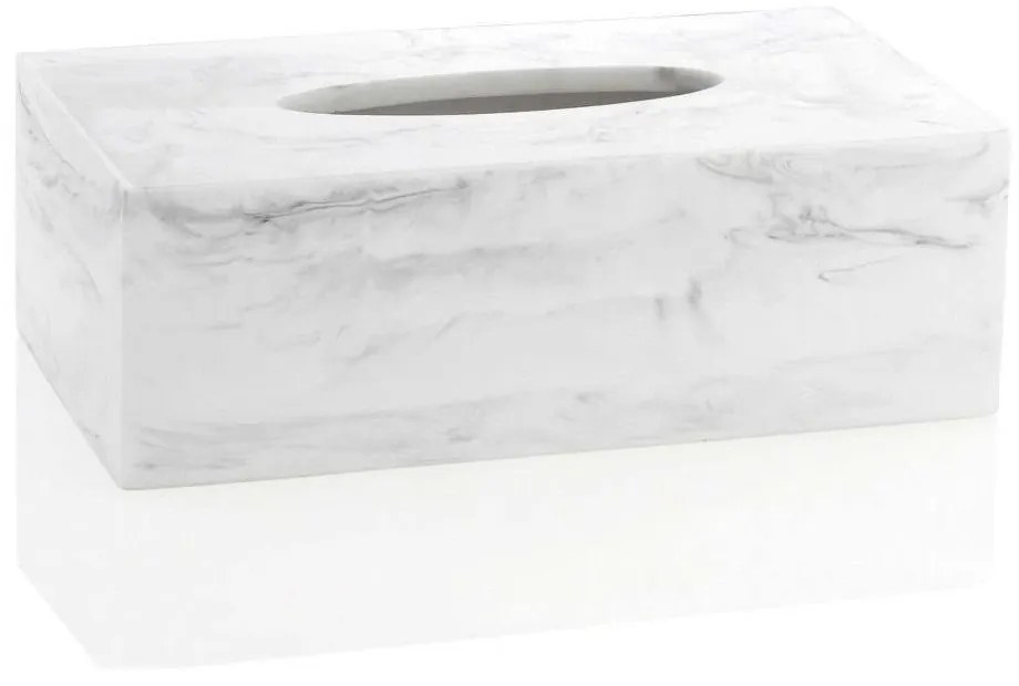 Κουτί Για Χαρτομάντηλα Marble LBTAH-BA17156 24x13x8cm White Andrea House Πολυρεσίνη