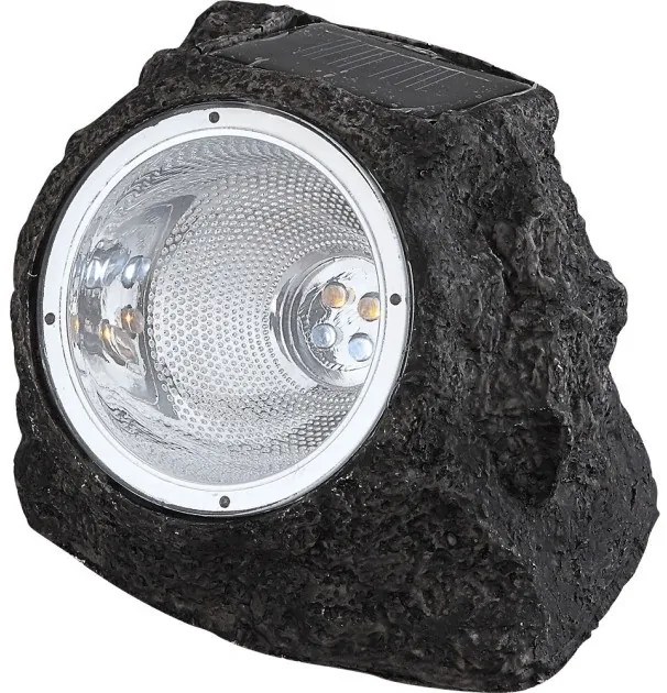 Ηλιακό Επιδαπέδιο Φωτιστικό 2x2xLED 0,06W Γκρι ΙΡ44 Όψη Πέτρας 3302 Globo Lighting-3302-Γκρι 3302