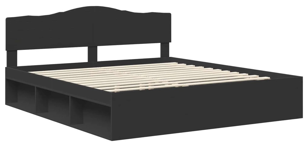vidaXL Σκελετός Κρεβατιού Μαύρο 180 x 200 cm Στερεά ξυλεία πεύκου