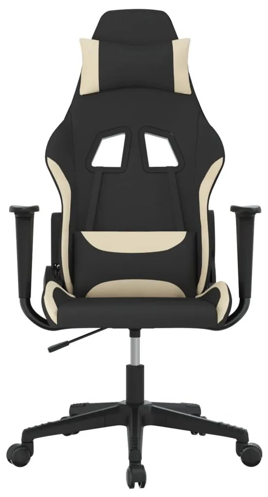 vidaXL Καρέκλα Gaming Μαύρη και Κρεμ Υφασμάτινη