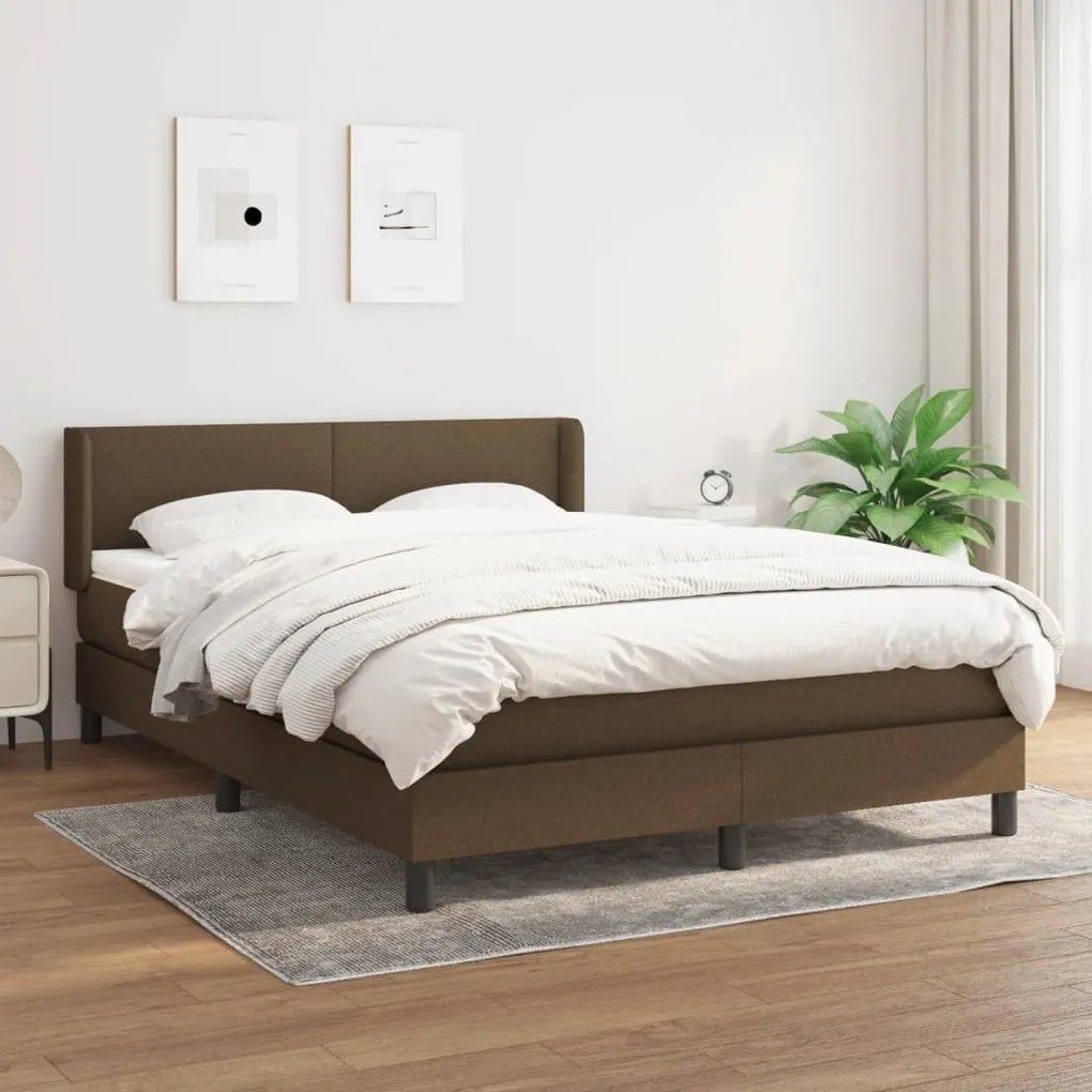 ΚΡΕΒΑΤΙ BOXSPRING ΜΕ ΣΤΡΩΜΑ ΣΚΟΥΡΟ ΚΑΦΕ 140X190 ΕΚ. ΥΦΑΣΜΑΤΙΝΟ 3129548