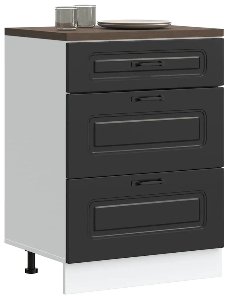 Βάση Κουζίνας "Kalmar" Μαύρο από Μηχανικά Επεξεργασμένο Ξύλο