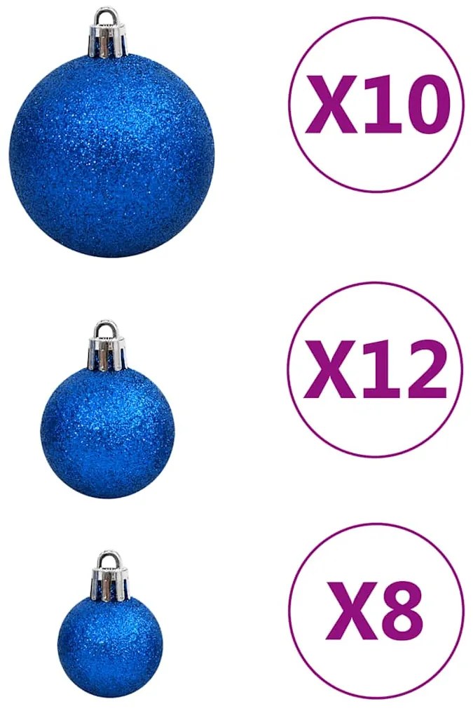 vidaXL Σετ Μπάλες Χριστουγεννιάτικες 111 τεμ. Μπλε από Πολυστυρένιο
