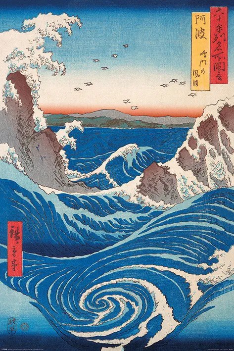 Αφίσα Hiroshige - Naruto Whirlpool, Hiroshige Utagawa