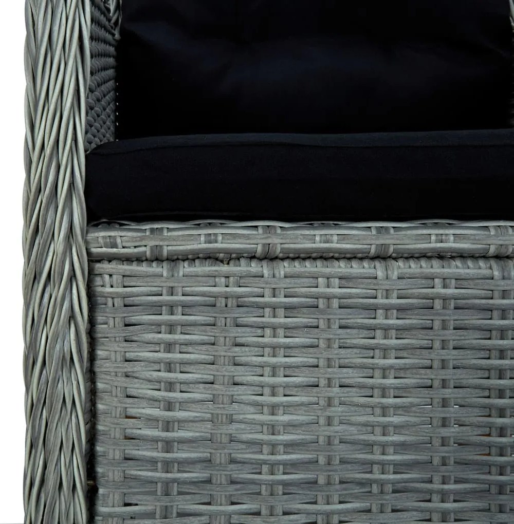 vidaXL Πολυθρόνες Εξωτ. Χώρου 2 τεμ. Αν. Γκρι Συνθ. Ρατάν με Μαξιλάρια