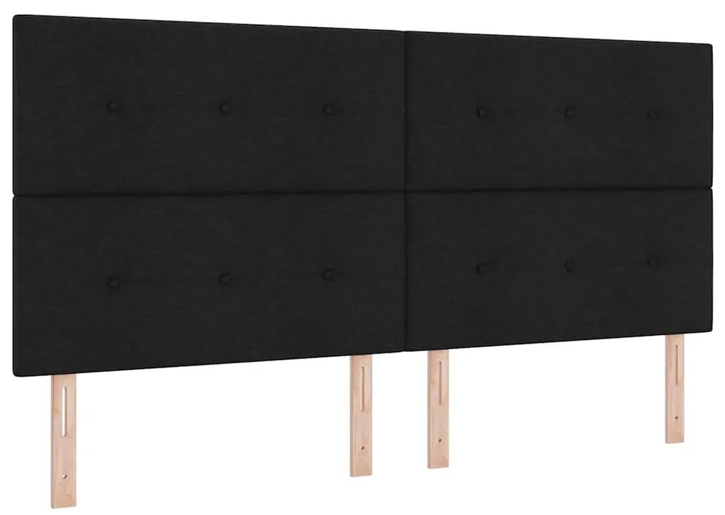 vidaXL Κρεβάτι με ελατήρια με στρώμα Μαύρο 200 x 200 cm ύφασμα