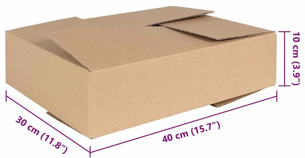 vidaXL Πτυσσόμενο Κουτί 50 pcs Καφέ 40 x 30 x 10 εκ. Χαρτόνι