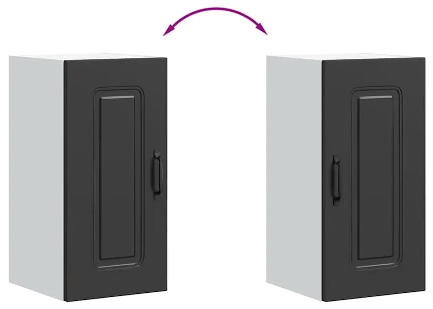 vidaXL ντουλάπι τοίχου κουζίνας "Kalmar" Μαύρο κατασκευασμένο ξύλο