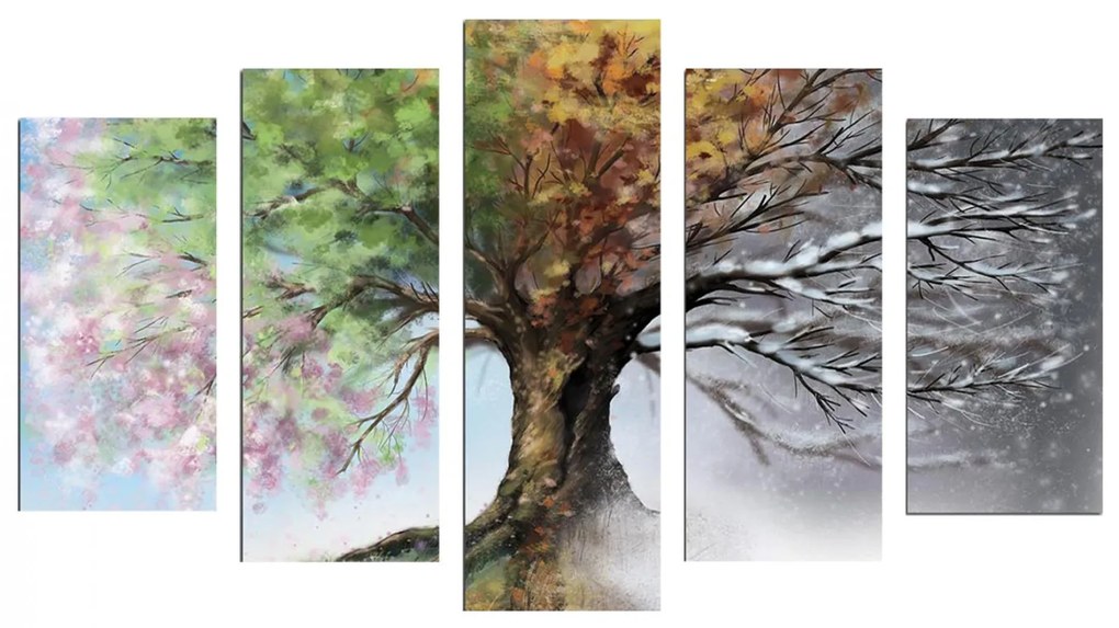 ΠΕΝΤΑΠΤΥΧΟΣ ΠΙΝΑΚΑΣ MDF FOUR SEASONS  100X60x0,3 εκ.