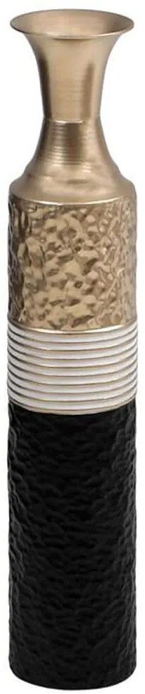 Βάζο 161-125-202 17x88cm Black-Gold Μέταλλο